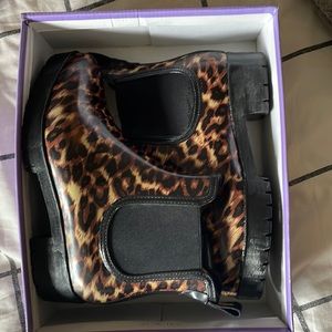 Platform Jeffrey Campbell leopard rain boots